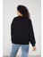 Kadın Bisiklet Yaka Uzun Kollu Basic 3 Iplik Şardonlu Sweatshirt 5