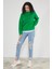 Kadın Bisiklet Yaka Uzun Kollu Basic 3 Iplik Şardonlu Sweatshirt 2