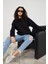 Kadın Bisiklet Yaka Uzun Kollu Basic 3 Iplik Şardonlu Sweatshirt 3