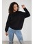 Kadın Bisiklet Yaka Uzun Kollu Basic 3 Iplik Şardonlu Sweatshirt 4