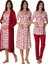 Effortt Kadın Gecelik Sabahlık Pijama Takımı Lohusa Hamile 4'lü Set 8016 1