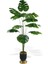 Yapay Ağaç Monstera Ağacı Salon Bitkisi Siyah Gold Metal Vazoda 130 cm 12 Yaprak 5