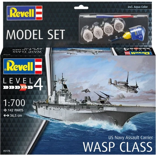 Revell 1:700 Model Set Gemi Us Navy Assault Carrier Wasp Class Uss 65178