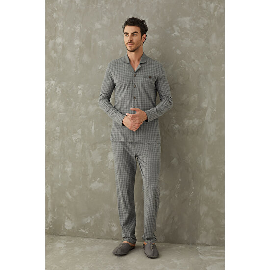 SVM 9339 Erkek Düğmeli Pijama Takım