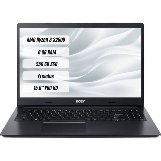 Acer Extensa AMD Ryzen 3 3250U 8 GB 256 GB Freedos 15.6"FHD Taşınabilir Bilgisayar NX.EG9EY.004