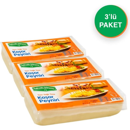 Kahvaltı Dünyası Taze Kaşar Peyniri 700 gr 3'lü Paket
