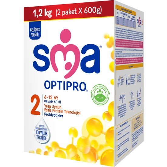 SMA Optipro 2 1200 gr (2x600g) / 6-12 Ay Bebek Sütü