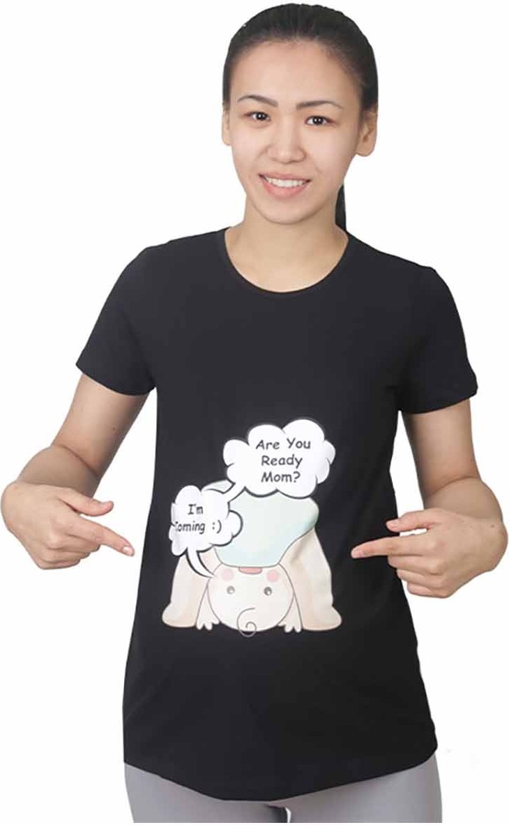 Mummy's Baby Hamile Tişört Are You Siyah görsel 2