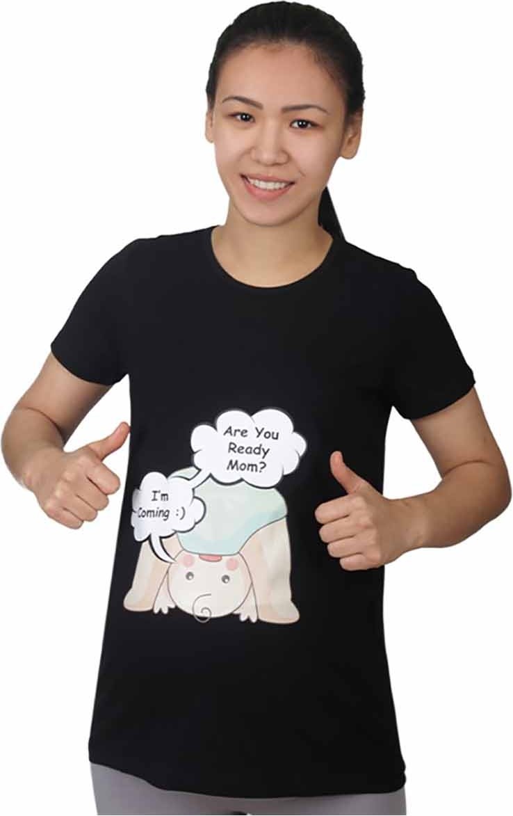 Mummy's Baby Hamile Tişört Are You Siyah görsel 3