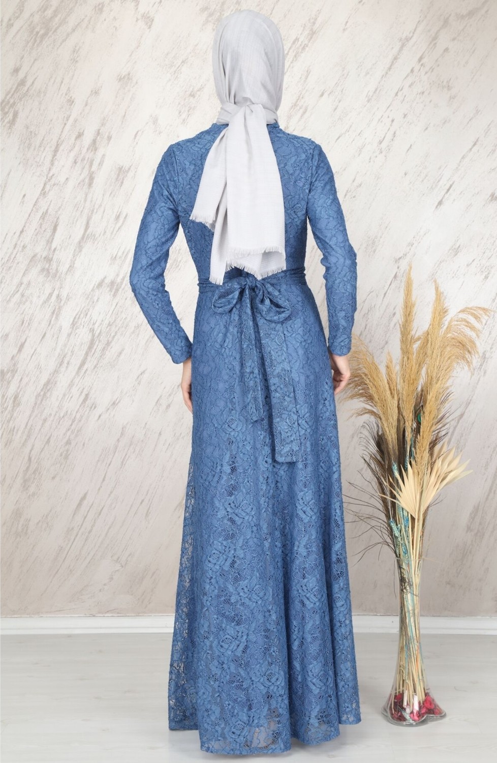 Moda Çizgi Ahunisa Tanem Abiye Indigo 6525 görsel 5