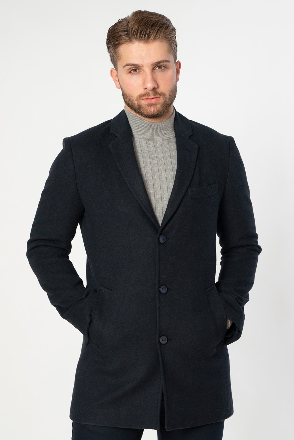 White Stone Abrantes Slim Fit 1754 Pamuklu Palto Laci görsel 2