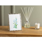English Home Bamboo Metal Çerçeve Beyaz 13x18 cm Silver Ahşap Şekilde Şık Tasarım