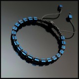 Seven Art Jewelry Doğal Taş Bileklik, Mavi Hematit Küp, Ayarlanabilir  Bileklik, Erkek Bileklik, Kadın Bileklik