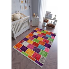 10 Post Onlineçocuk Odası Halısı Çok Renkli Yolluk Kaymaz Yuvarlak Oval Kesme Ince Yıkanabilir Halı
