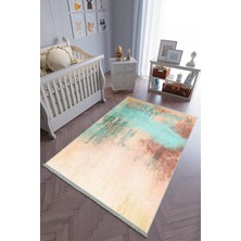 10 Post Onlineçocuk Odası Halısı Turkuaz Pastel Yolluk Kaymaz Yuvarlak Oval Kesme Ince Yıkanabilir Halı