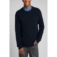 Lee Regular Fit Normal Kesim Bisiklet Yaka İndigo Triko Kazak