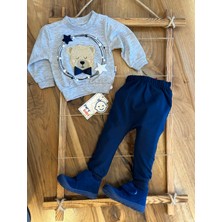 Fery Baby Yıldızlı Ayıcık Nakışlı Ikili Takım (Lacivert)