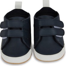 First Step Beyaz Yıldızlı Lacivert Erkek Bebek Cırt Cırtlı Patik AYAKKABI-G-2352