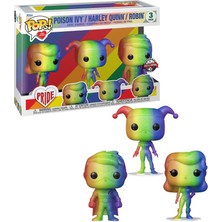 Funko Pop Dc Pride: 3-Pack Heroes - Poison Ivy, Harley Quinn, Robin Special Edition
