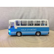 Mk Model Model Maket 1/27 Ölçek Nostalji Halk Otobüsü Sesli ve Işıklı (Mavi)