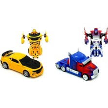 Vardem Yıldırım Oyuncak Dönüşen Bumblebee Optimus Prime Çek Bırak Robot Transformers Oyuncak Arabal