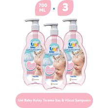 Uni Baby Kolay Tarama Saç ve Vücut Şampuanı 3'lü Set 2100 ml