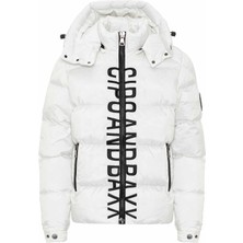 Cipo & Baxx CM201 3D Nakışlı Beyaz Şişme Mont