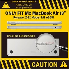 Z-Mobile Macbook Air M2 13.6" 2022 A2681 Tam Uyumlu Set Kılıf Kapak Klavye Koruyucu Ekran Koruyucu Film