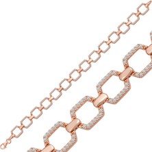 925 Gümüş Gümüş Kare Taşlı Kadın Bileklik