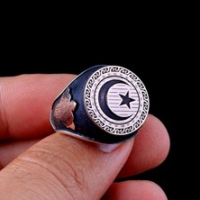 Takı925 Ayyıldız Model Otantik Desen 925 Ayar Gümüş Yüzük