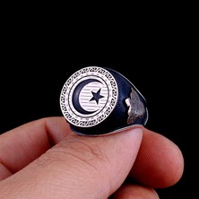 Takı925 Ayyıldız Model Otantik Desen 925 Ayar Gümüş Yüzük