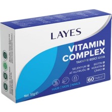 Layes Hair Vitamin Complex 60 Tablet Biotin Keratin Çinko D3 At Kuyruğu Selenyum Folik Asit Saç Vitamini