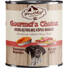 Prochef 24 Adet Gourmet's Choice Kısırlaştırılmış Köpek Maması | 415 gr Somon & Kuzu Etli Konserve Yaş Mama