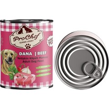 Prochef 24 Adet Premium Plus Yetişkin Köpek Maması | 415 gr Dana Etli Konserve Yaş Mama