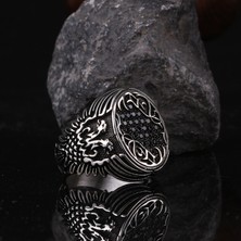 Takı925 Mikro Taşlı Kartal Motifli 925 Ayar Gümüş Yüzük