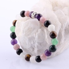 Safnaturel Ametist P.kuvars Obsidyen Ay Taşı Kaplan Gözü Aventurin Kan Taşı 8 mm Doğal Taş Bileklik