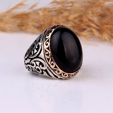 Takı925 Onix Taşlı Oval Model 925 Ayar Gümüş Yüzük