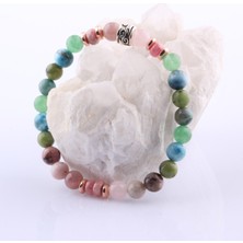 Safnaturel Sertifikalı P.kuvars Rodokrozit Aventurin Apatit Yeşim Krizokol Rodonit Opal 8 mm Doğal Taş Bileklik