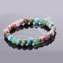 Safnaturel Sertifikalı P.kuvars Rodokrozit Aventurin Apatit Yeşim Krizokol Rodonit Opal 8 mm Doğal Taş Bileklik