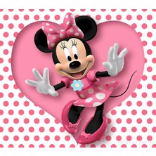 Vanilya Çocuk Odası - Sevimli Minnie Mouse Baskılı Zebra Perde