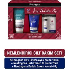 Neutrogena Hızlı Emilen Kiş Paketi – El Kremi 75 ml + Ayak Kremi 100 ml + Spf 20 Dudak Kremi