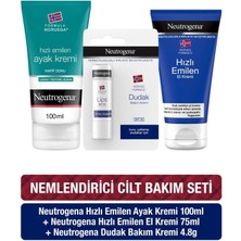 Neutrogena Hızlı Emilen Kiş Paketi – El Kremi 75 ml + Ayak Kremi 100 ml + Spf 20 Dudak Kremi