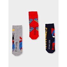 Superman Lisanslı Erkek Çocuk 3 Çift Soket Çorap 20510