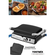 Goldmaster Tostmix Siyah Paslanmaz Çelik 2000 Watt Granit Çıkarılabilir Plakalı Tost ve Izgara Makinesi