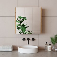 Banos Banyo Roomart Ad7 Kulpsuz Tek Kapaklı Ahşap-Mat Beyaz Mdf 60 cm Aynalı Banyo Üst Dolabı BANOS1753