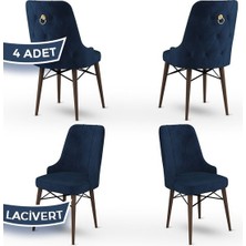 Canisa Concept Pare Serisi, 1.sınıf Babyface Ithal Kumaş, 4 Adet Sandalye, Ceviz Gürgen Ayak, Gold Halkalı