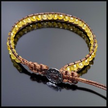 Seven Art Jewelry Doğal Taş Gümüş Bileklik, Zirkon Bileklik, Sarı Bileklik, Hediye Bileklik