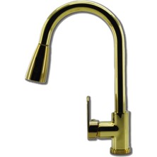 Pirima Gizli Sipirelli Evye Batarya Gold (Altın) Renk 3'lü Set Evye-Lavabo-Banyo Bataryası