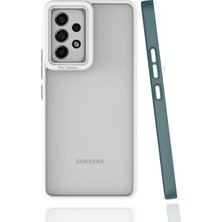 Case 4U Samsung Galaxy A53 5G Uyumlu Kılıf Kamera Korumalı Renkli Kenar Mima Arka Kapak Koyu Yeşil