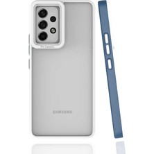 Case 4U Samsung Galaxy A53 5G Uyumlu Kılıf Kamera Korumalı Renkli Kenar Mima Arka Kapak Lacivert